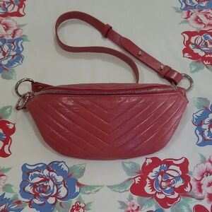 Rebecca Minkoff Bree Chevron Zip Close Red Fanny Pack/Crossbody
